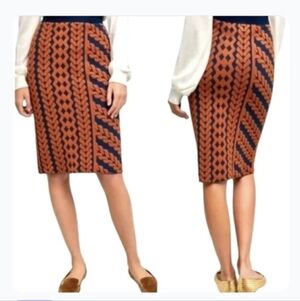 Orange And Navy Anthropologie Maeve Sweater Skirt